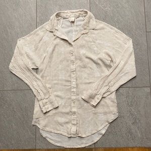 PrAna sheer long sleeves blouse with pockets women size small